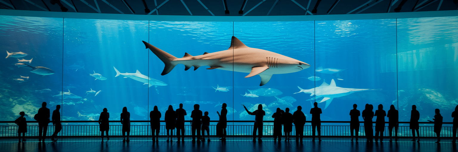 Dubai Aquarium main tank viewed from mall.