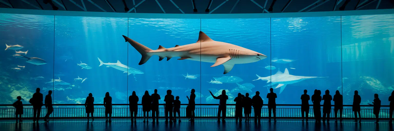 Dubai Aquarium main tank viewed from mall.