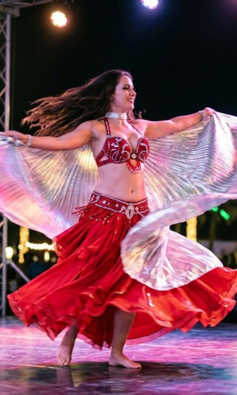 Belly dance performance at Lahbab Red Dunes Dubai | Desert Leap Safari