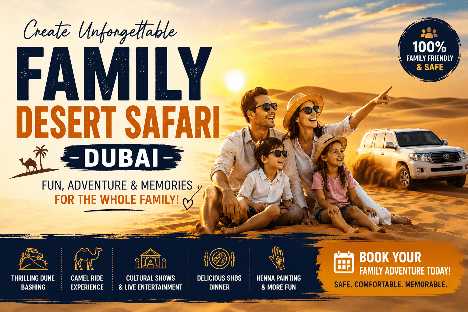 Family adventure in Dubai desert