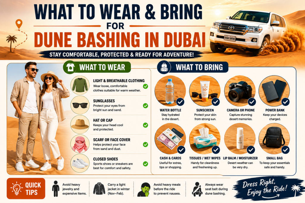 What to wear and bring for dune bashing