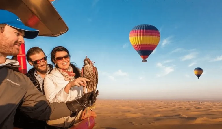 Hot Air Balloon Ride in Dubai desert at sunrise